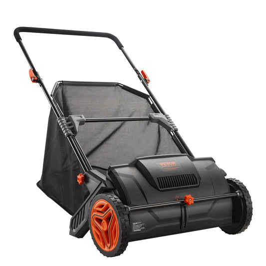 vevor push lawn sweeper, 21 inch leaf & ass collector