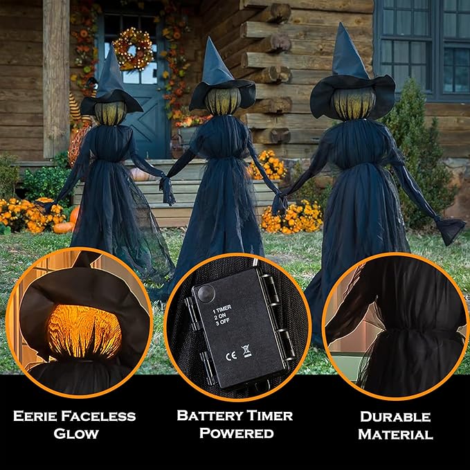 🔥🎃2025 Halloween Sale 🧙‍♀️Lighted Halloween Witch Stakes
